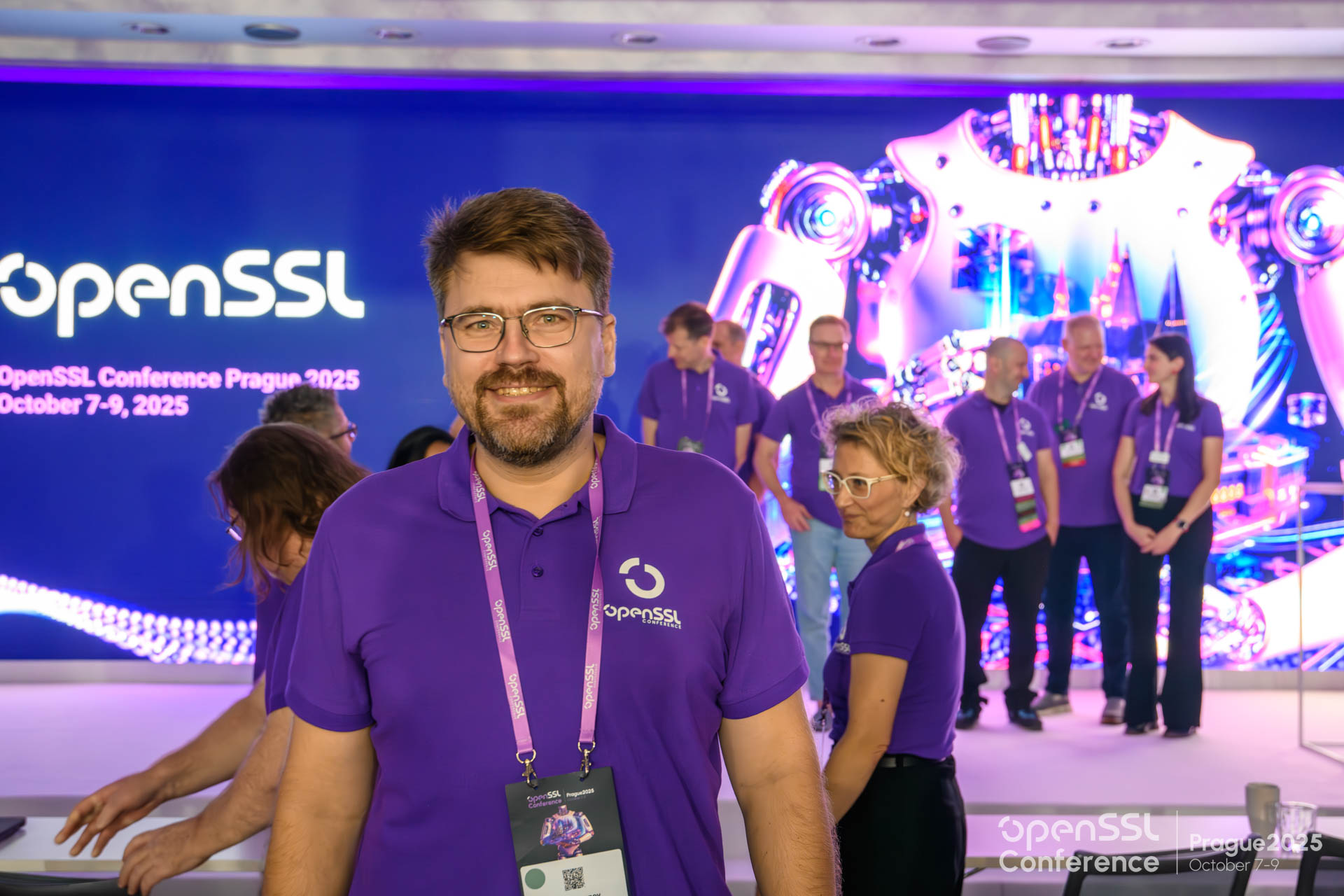 The OpenSSL team on stage at the Prague 2025 conference. Photo: OpenSSL Corporation